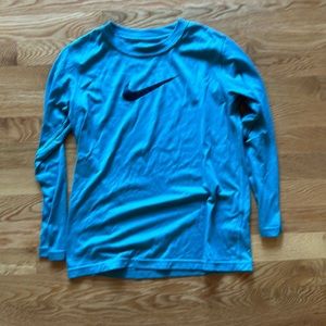 Nike dry fit, long sleeve, tea size medium teal, black swoosh